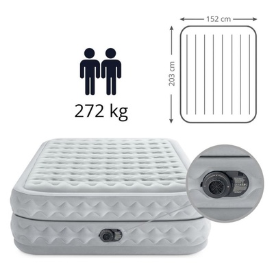 Intex 66490ND Supreme Air-Flow 2-Persoons Luchtbed 203x152x51 cm Grijs