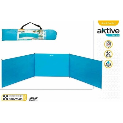 Aktive 53441 Beach Windscreen 300x85cm - 3 Panel Foldable Wind Blocker with UV30 Protection & Carry Bag