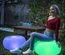 InnovaGoods Pulight - LED Inflatable Ottoman with Remote Control & RGB Lighting (Ø50cm)
