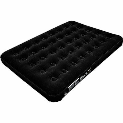 Regatta Flock Finish Double Airbed RCE025 - Premium Camping Inflatable Mattress Black 185x135cm