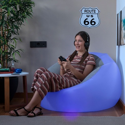 InnovaGoods Chight LED Inflatable Armchair - RGB Remote Control Chair with 16 Color Modes | Waterproof IP67